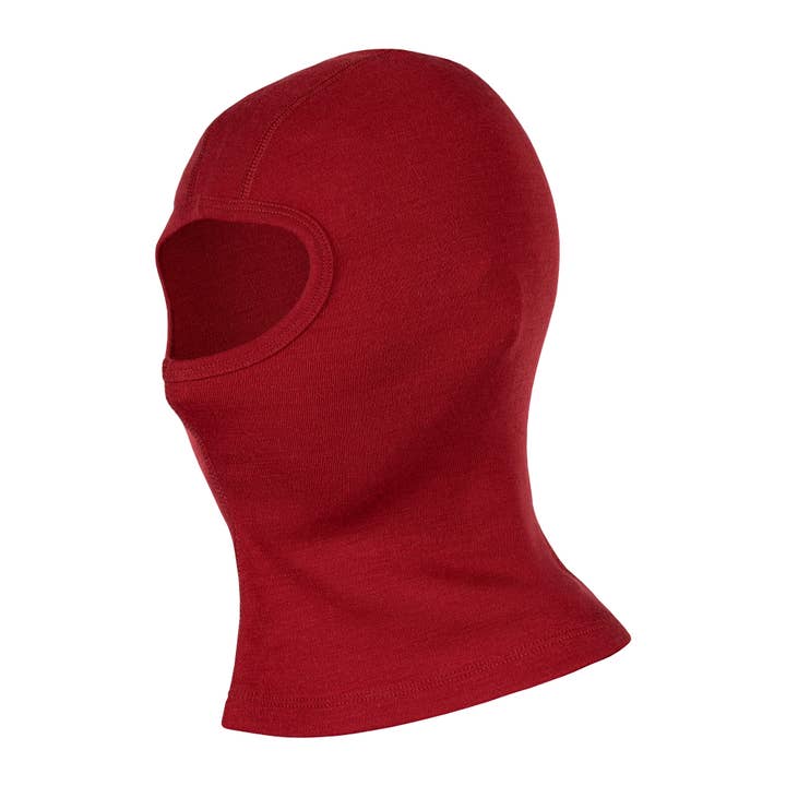 menique – Gorro - Crianças por atacado – Balaclava térmica para crianças em lã merino vermelha cereja