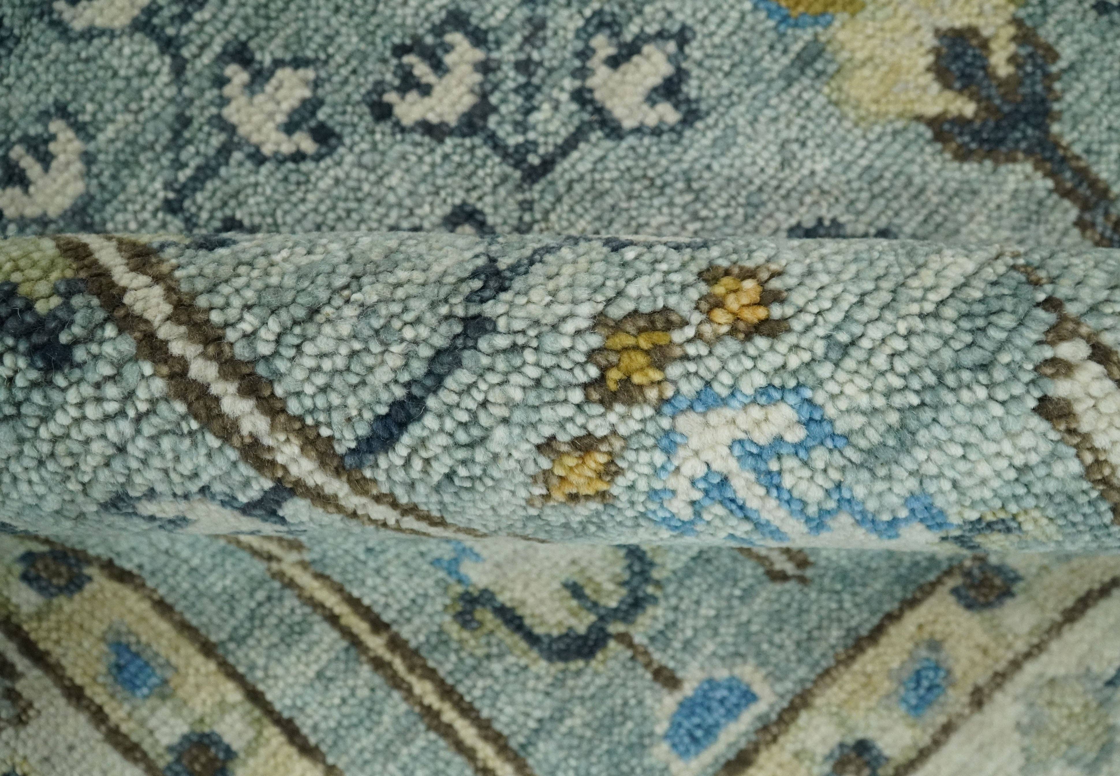 The Rug Decor, Inc. – Tapete por atacado – Anodado à mão 4x6, 5x8, 6x9, 8x10, 9x12, 10x14 e 12x15 Lã Tradicional Azul e Marfim Vintage Antigo Tapete de Lã Oushak Antigo, Tapete de Sala e Quarto9