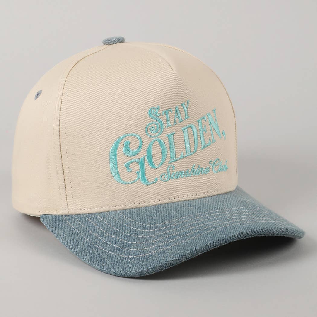 Fashion City - Vente Casquette de camionneur – femme - Casquette Trucker Brodée Stay Golden Sunshine Club5