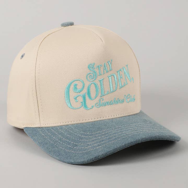 Fashion City - Vente Casquette de camionneur – femme - Casquette Trucker Brodée Stay Golden Sunshine Club5