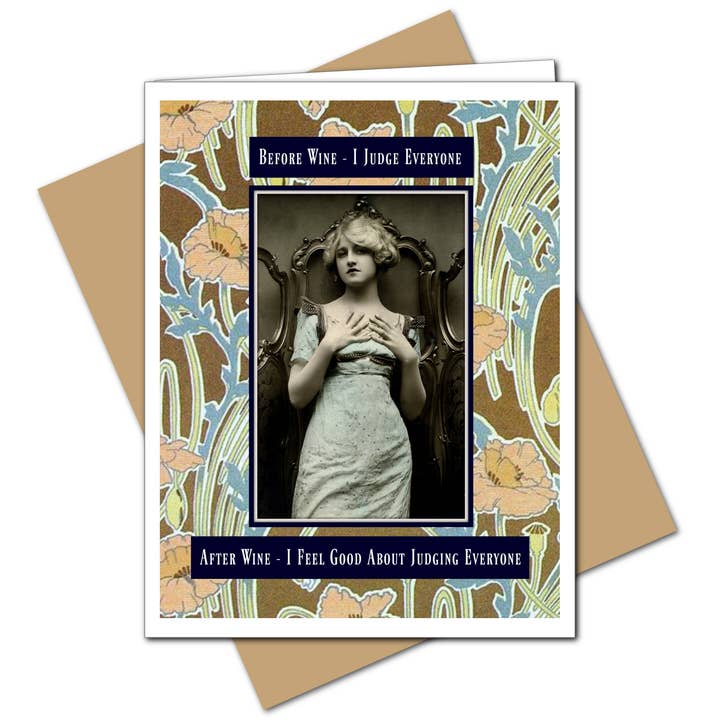 Ümlaut Brooklyn - Wholesale Everyday Greeting Card - SALE Before Wine I Judge Everyone - Everyday Card1