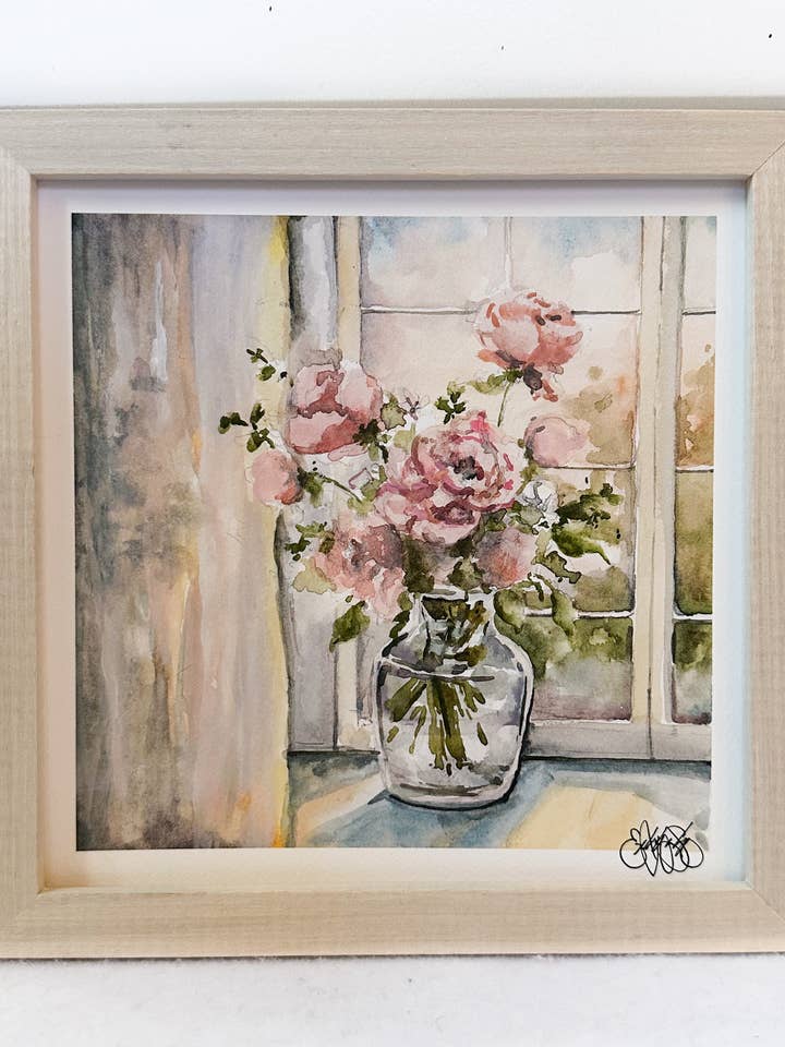Watercolor Flower Vase Print for wholesale by Watercolor With Emily