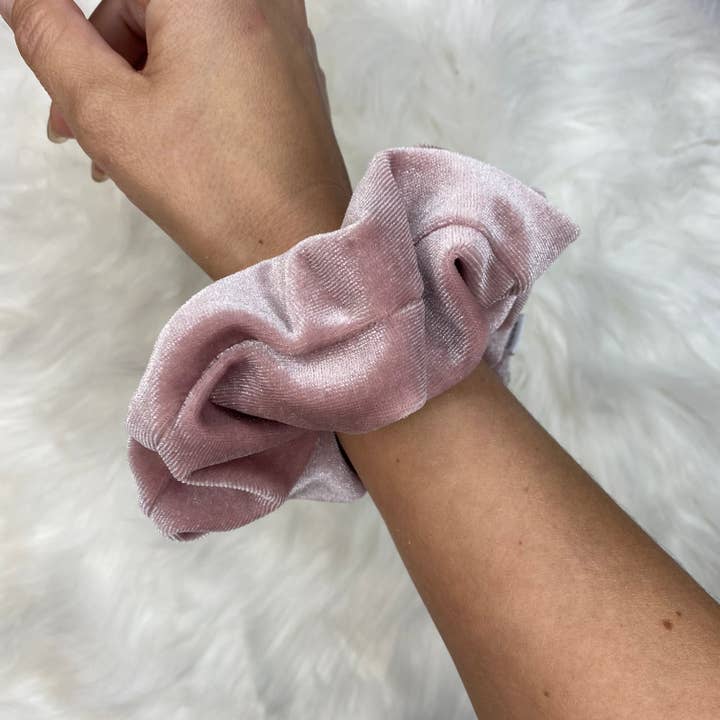 Blush Velvet Oversized Scrunchie for wholesale by createdbyMishka