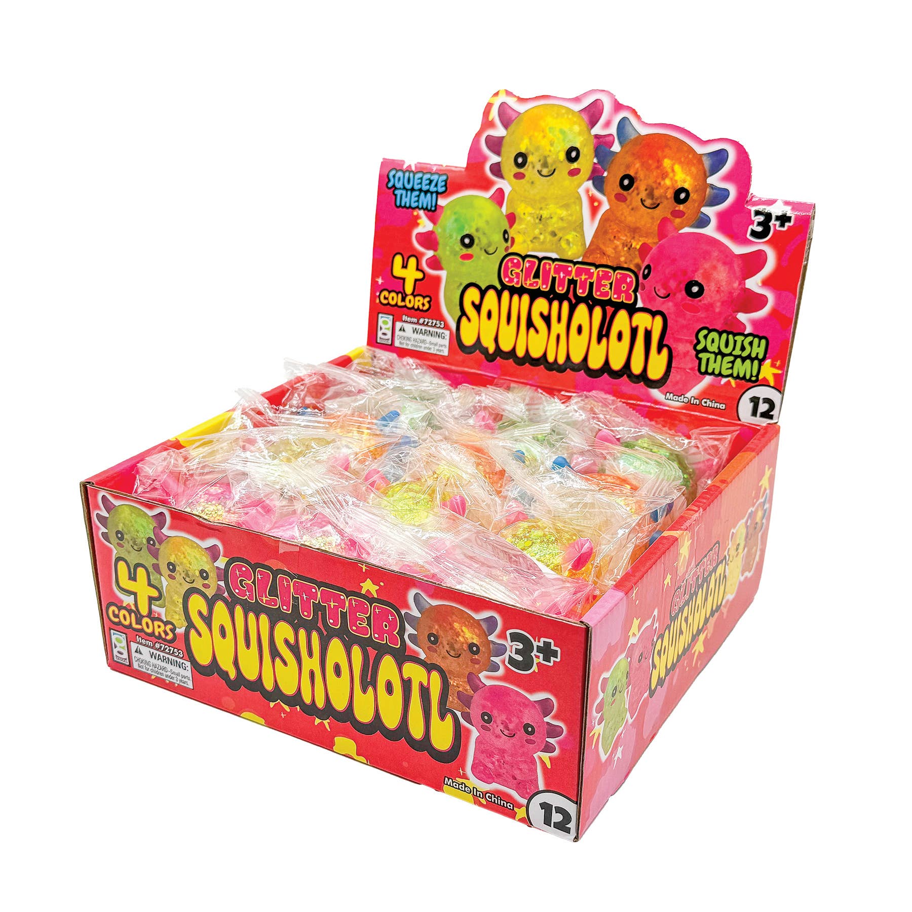 Geddes – wholesale Mjuk leksak - Barn och baby – GLITTER SQUISHOLOTL LEKSAK     12/DSP5