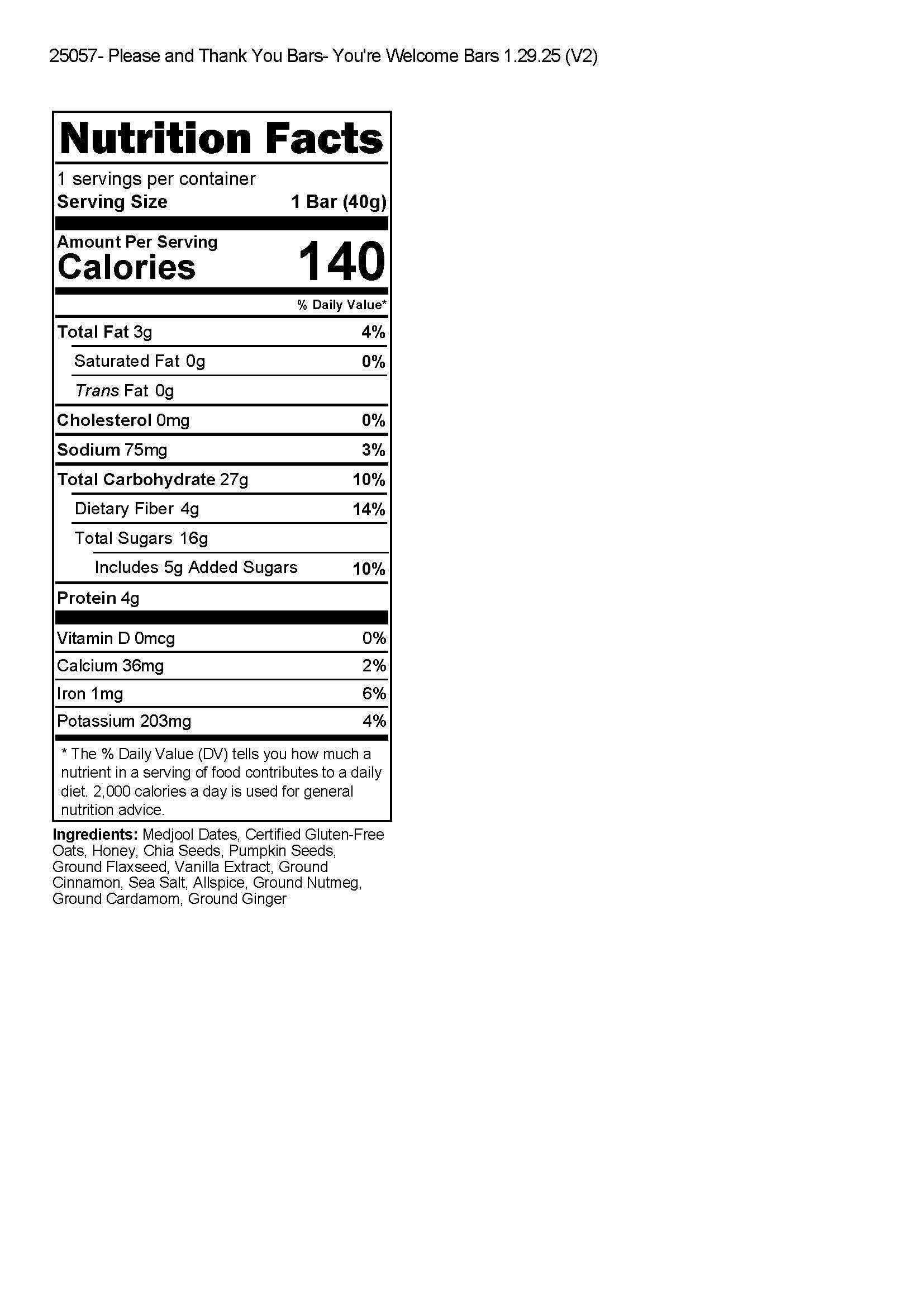 P&TY Granola Co. - Wholesale Snack Bar - You're Welcome Granola Bar: Dates, Pumpkin Seeds5