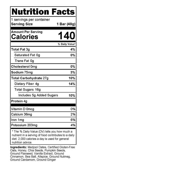 P&TY Granola Co. - Wholesale Snack Bar - You're Welcome Granola Bar: Dates, Pumpkin Seeds5