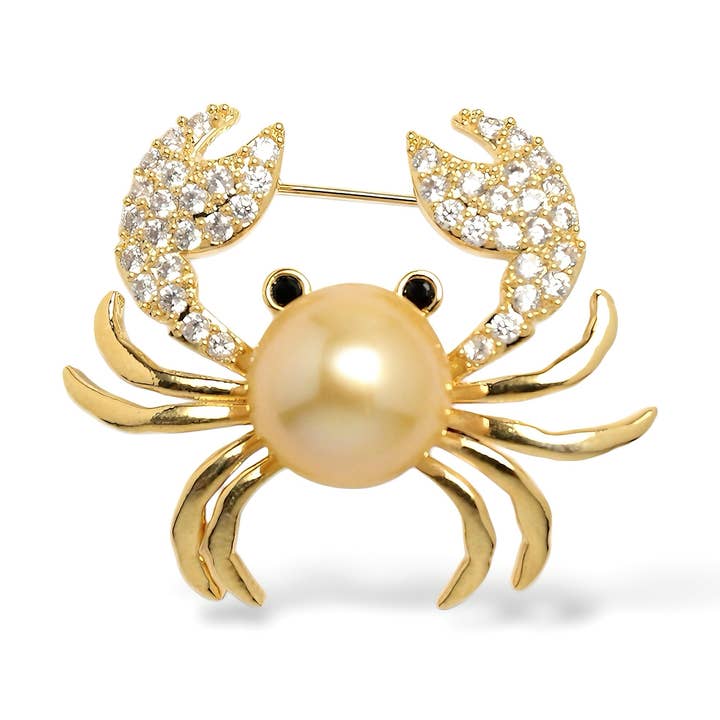 Gylden Tide Krabbe Broche for engroshandel hos Ninemoo