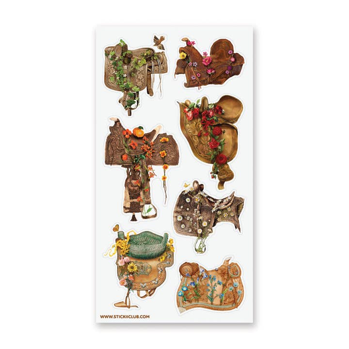 Floral Saddles Sticker Sheet for wholesale by STICKII