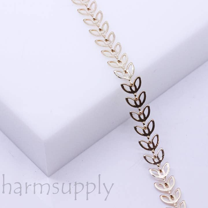 Pena Aberta Dourada, Espinha de Peixe, Corrente Chevron, CHG032 por atacado de Jewel Pledge