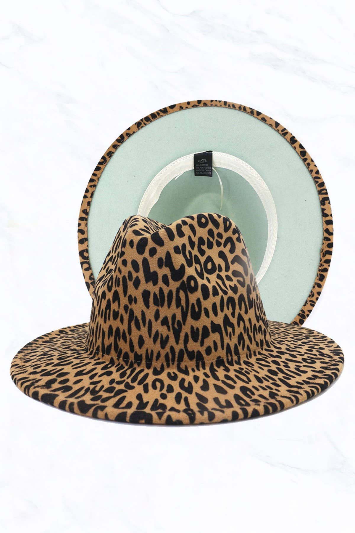 Suzie Q USA - Wholesale Fedora - Women's - Women Double Sided Color Matching Leopard Fedora Hat2