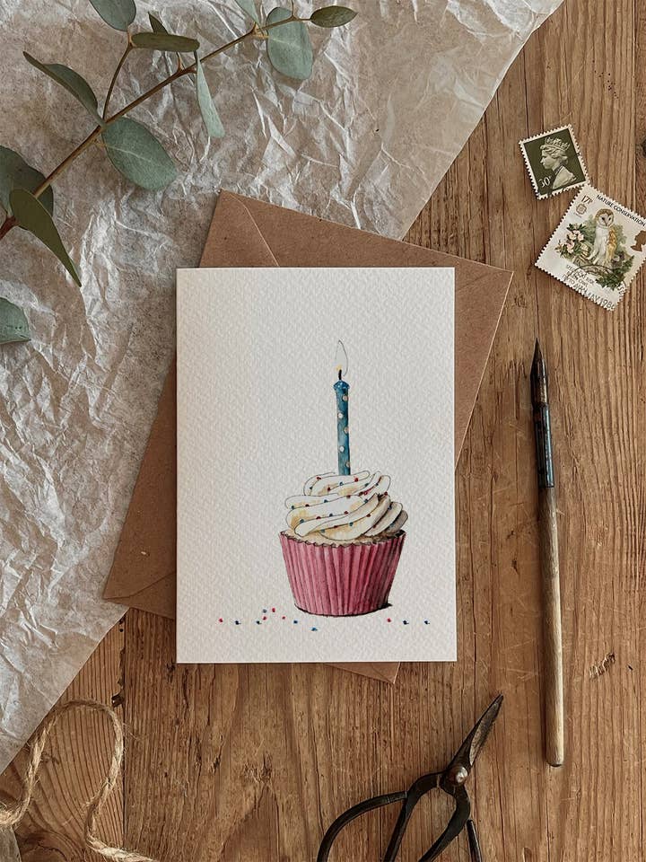 Birthday Cupcake Card for wholesale by Brooke Marie