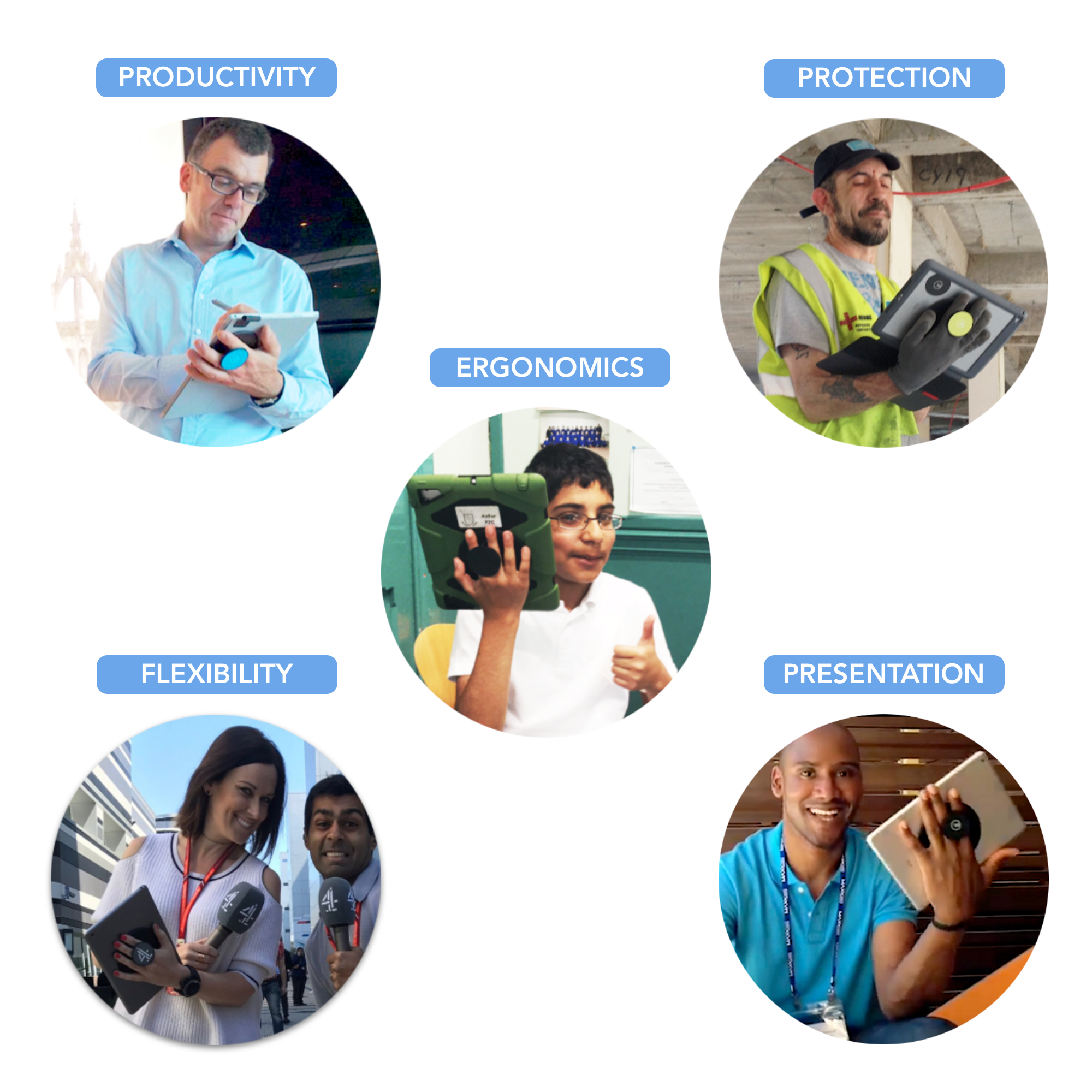 G-Hold Universal Tablet Holder Black Engraved for wholesale on Faire7