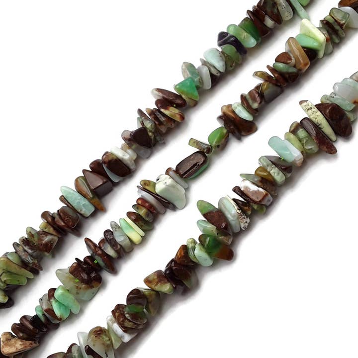 Chrysoprase Irregular Pebble Nugget Slice Chips Beads 12-15mm 15.5" Strand for wholesale by CRCBEADS