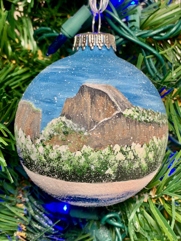 Half Dome, Yosemite National Park Hand Painted Ornament for wholesale by Art with Elise