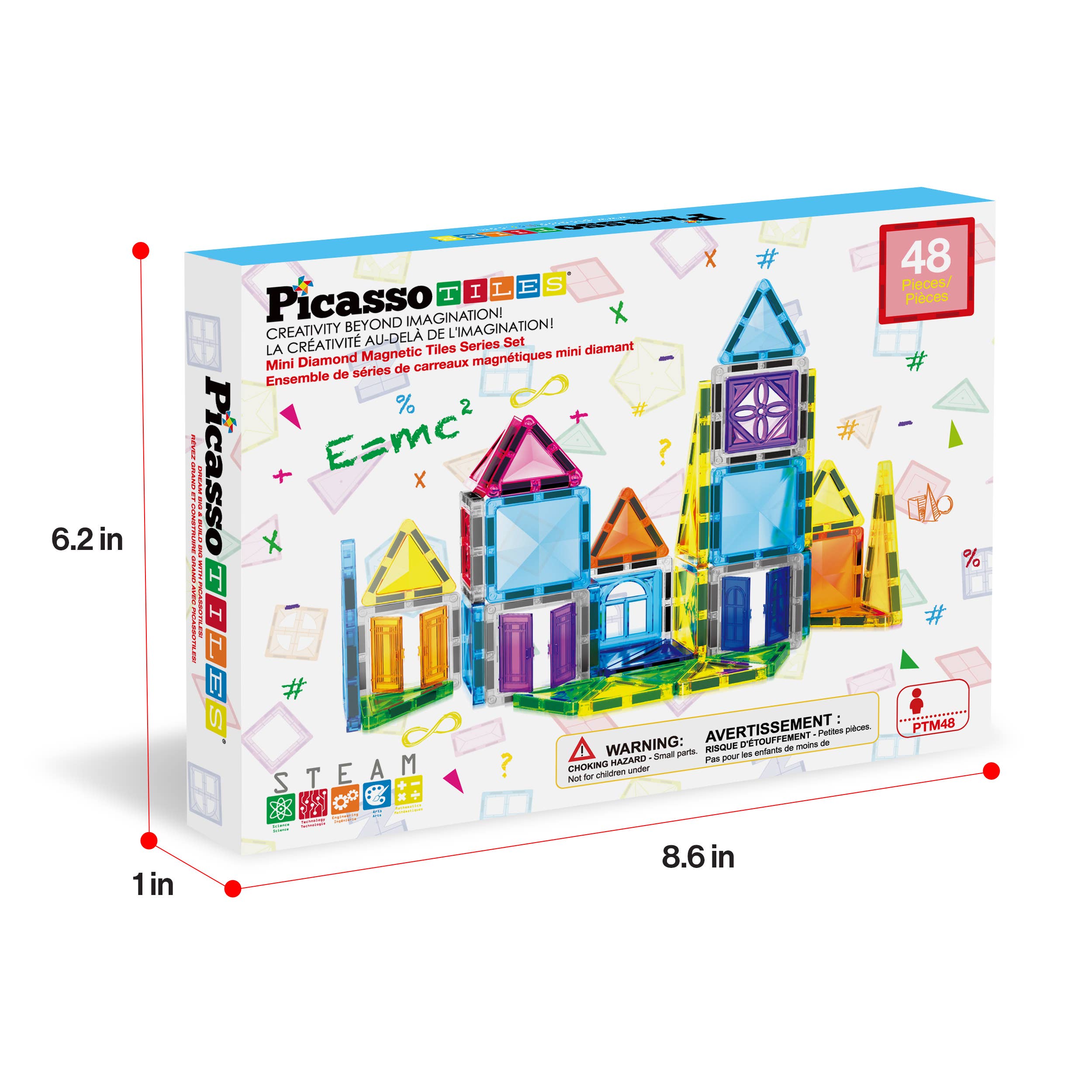 PicassoTiles - Wholesale Toy Set - Kids - PicassoTiles 48 Pieces Travel Size Magnetic Tiles Toy8