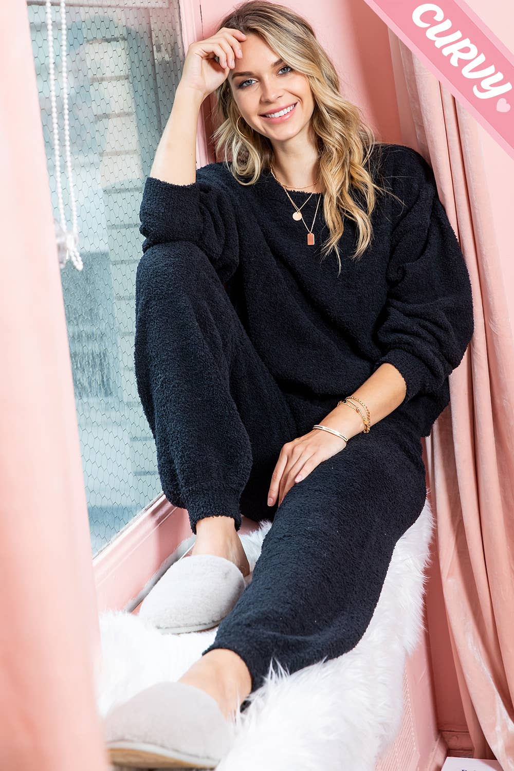 Sweet Lovely by Jen - Wholesale Knit Top - Women's - TEDDY CASUAL TOP PLUS SIZE28