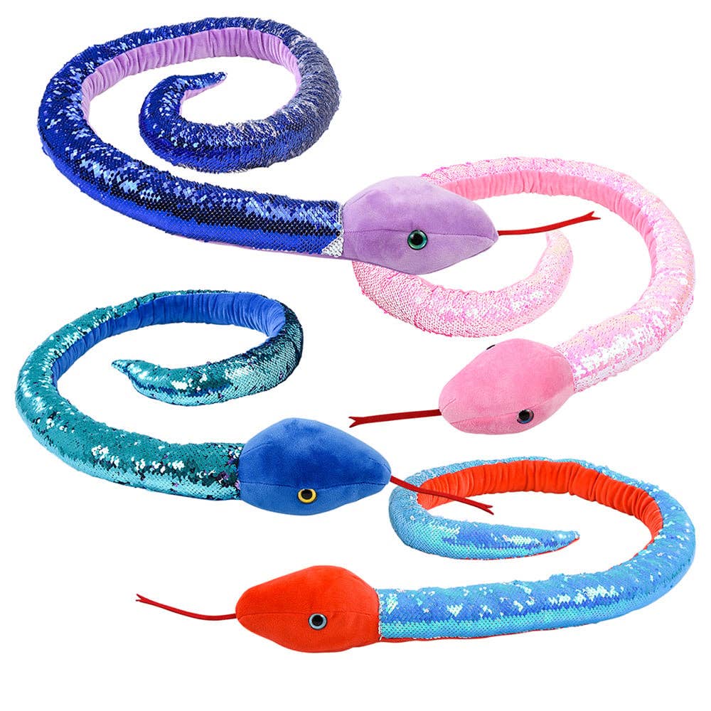La Luna Bella - Toys - Vente Peluche – enfant et bébé - Jouets en peluche SEQUIN SNAKES LLB, 67 po2