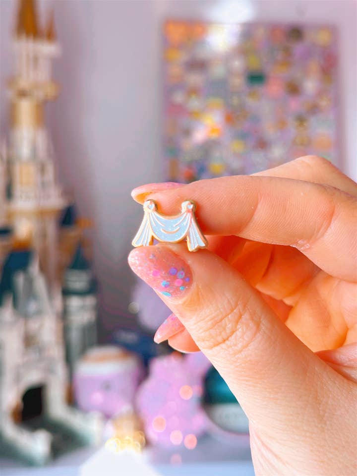Fairytale Ribbon Mini Enamel Pin for wholesale by Emily Harvey Art