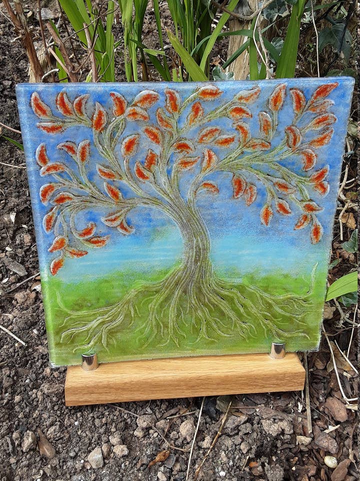 Summer Breeze Glass Display Piece in Stand for wholesale by Glasstopia