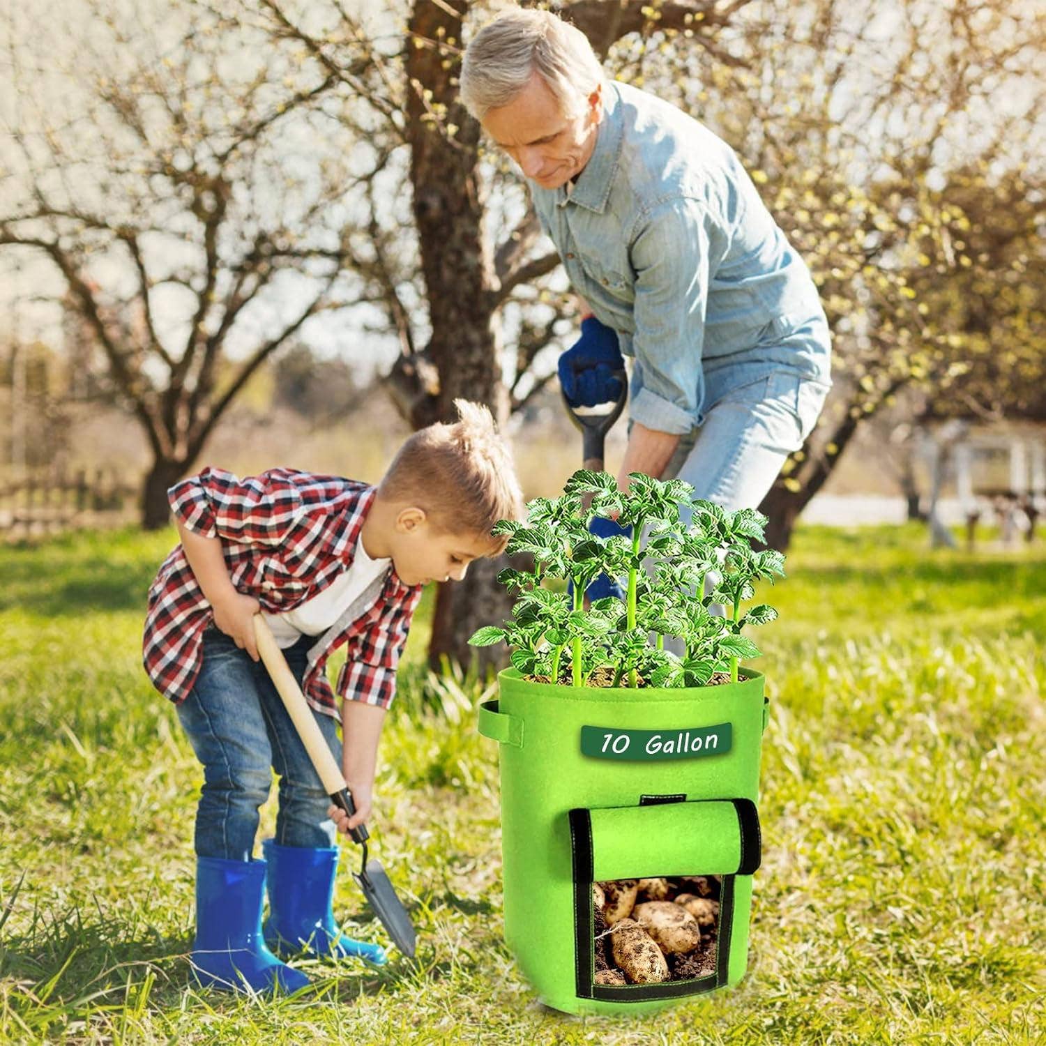 VIGOR - Vendita all'ingrosso Vasi per piante - Contenitori per la coltivazione di patate in feltro a doppio spessore come regalo6