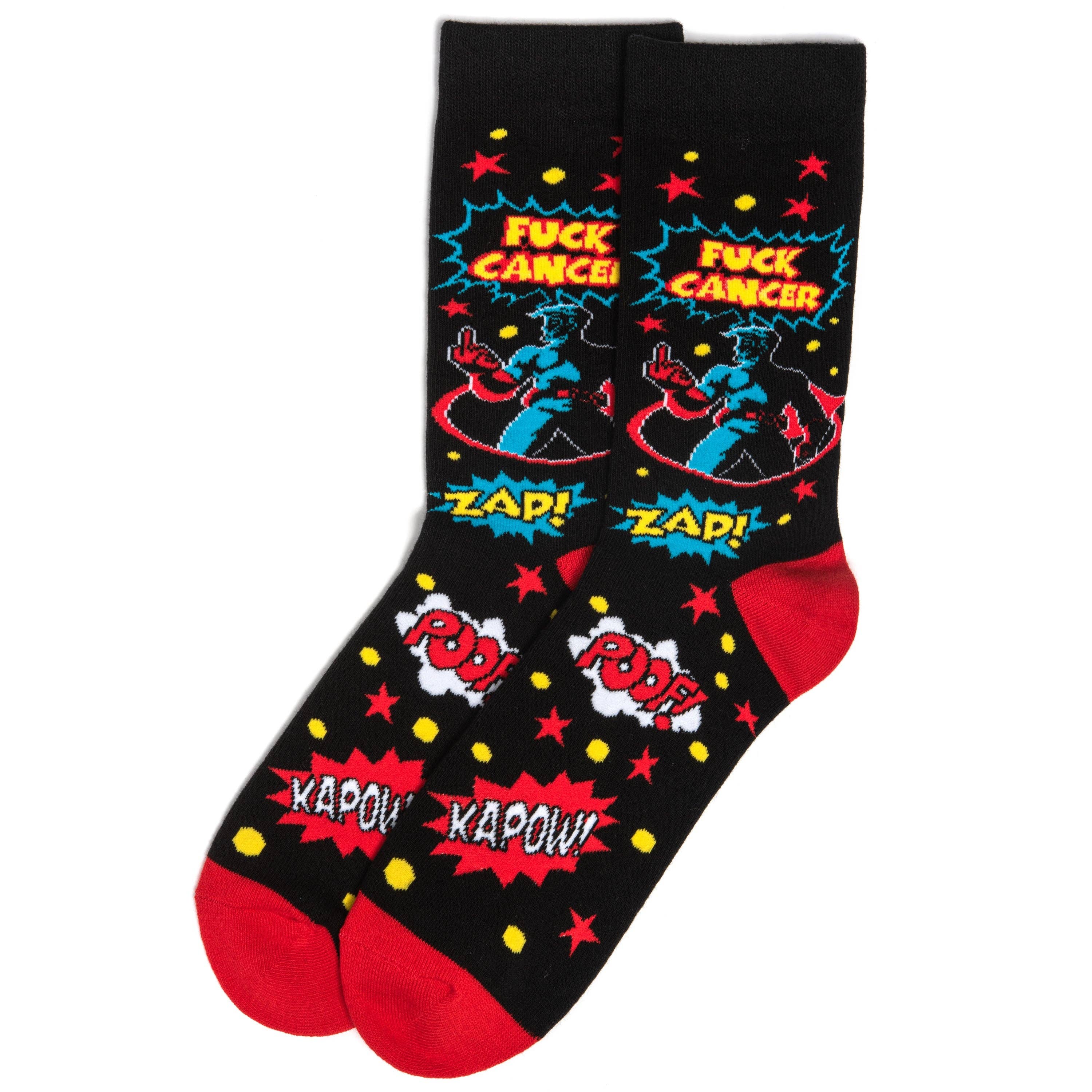 Lavley - Vente Chaussettes – unisexe - Chaussettes de super-héros « F*ck Cancer »2
