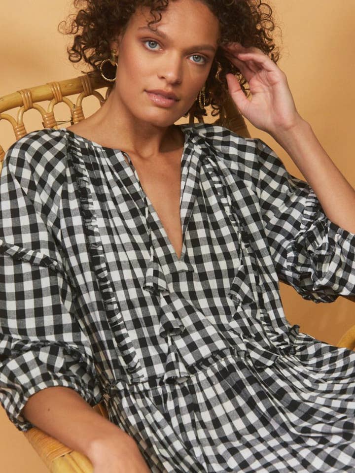 Gingham Florence Kleid für den Großhandel von House of Lacuna