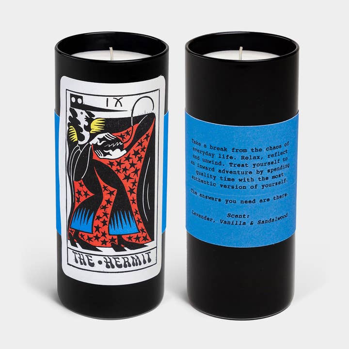 Tarot Hermit Candle - 6" Tall & 60 Hr Burn, Lav. & Vanilla for wholesale by 54 Celsius