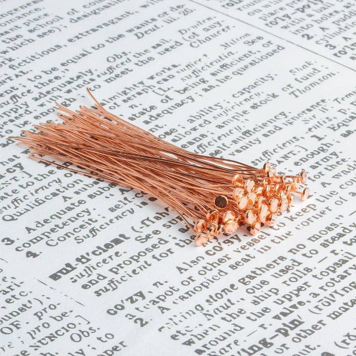 The Bead Traders – Engroshandel Håndværk forsyninger – 2 tommer kobber hovednål med fladt cirkulært hoved 28 Gauge 22 stykker