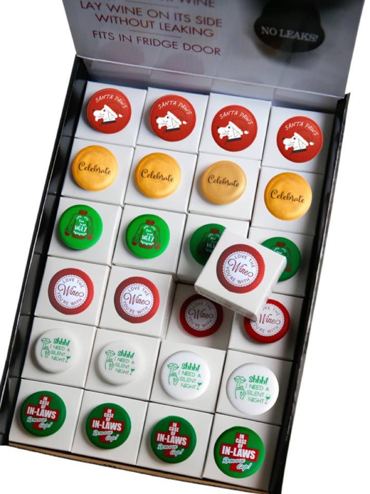 Wine Cap Counter Display | NEW Christmas Wine Stoppers for wholesale by CapaBunga®