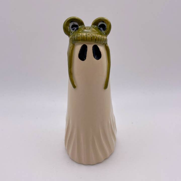 The Spookarium, Handmade Ceramic Ghosts, Froggie Hat for wholesale by The Spookarium