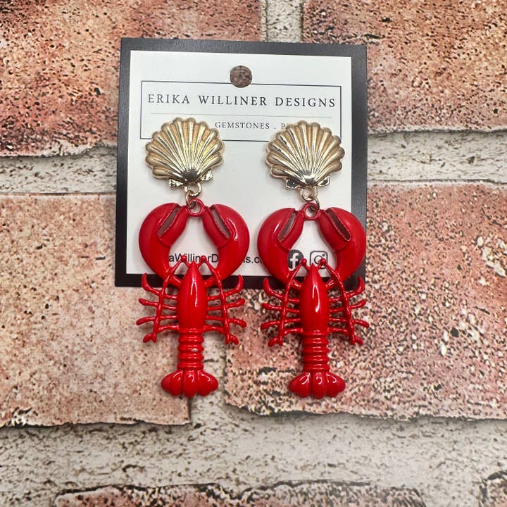 Roter Emaille-Hummer | Erika Williner Designs für den Großhandel von Erika Williner Designs