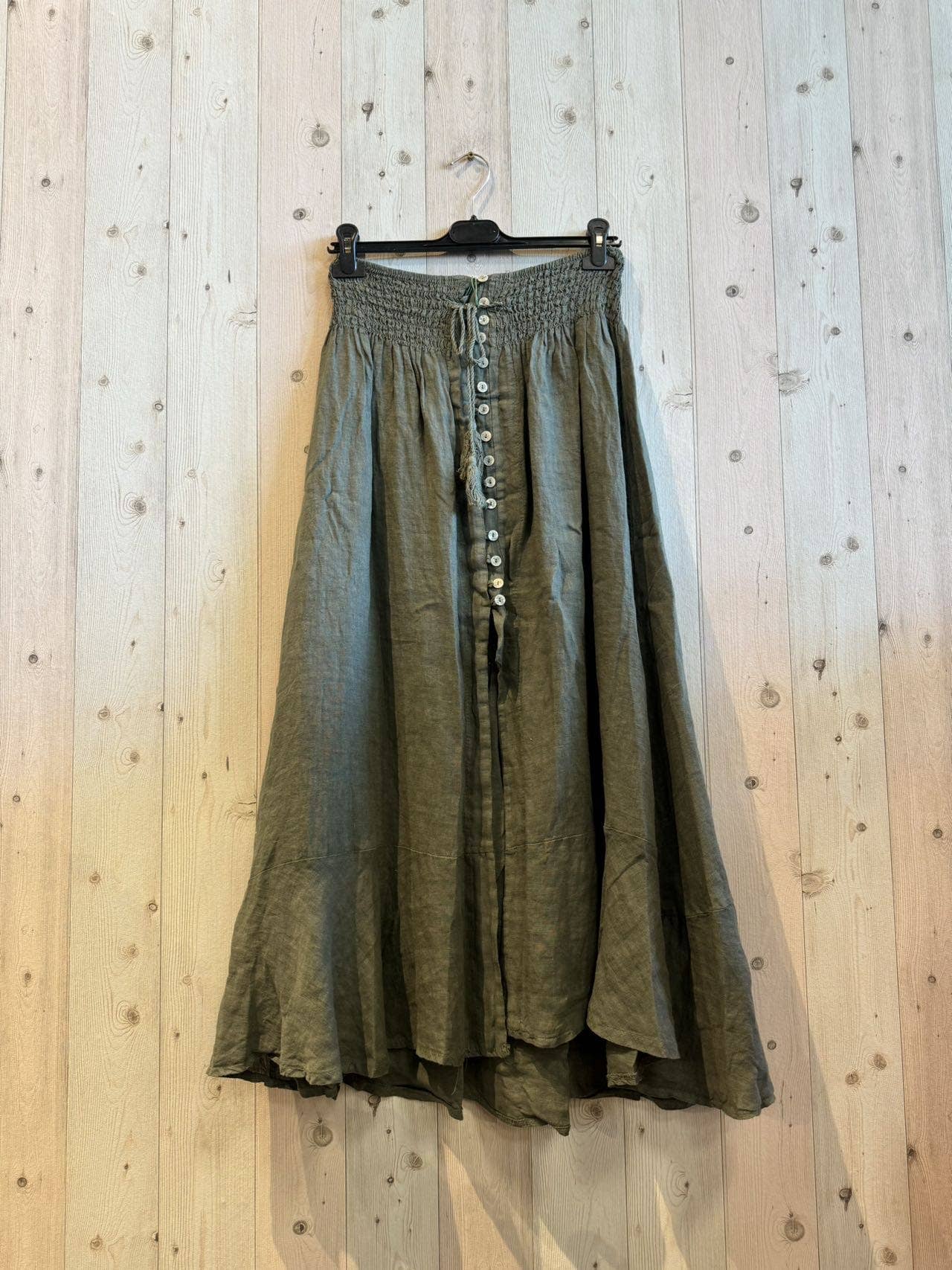 Linen & More - Vente Jupe – femme - Jupe boutonnée en lin 100 % avec taille élastique16