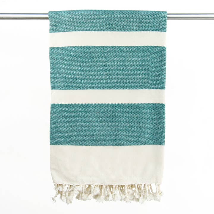 Hamamhåndklæde af økologisk bomuld Dalya ocean grøn for engroshandel hos Yolunda