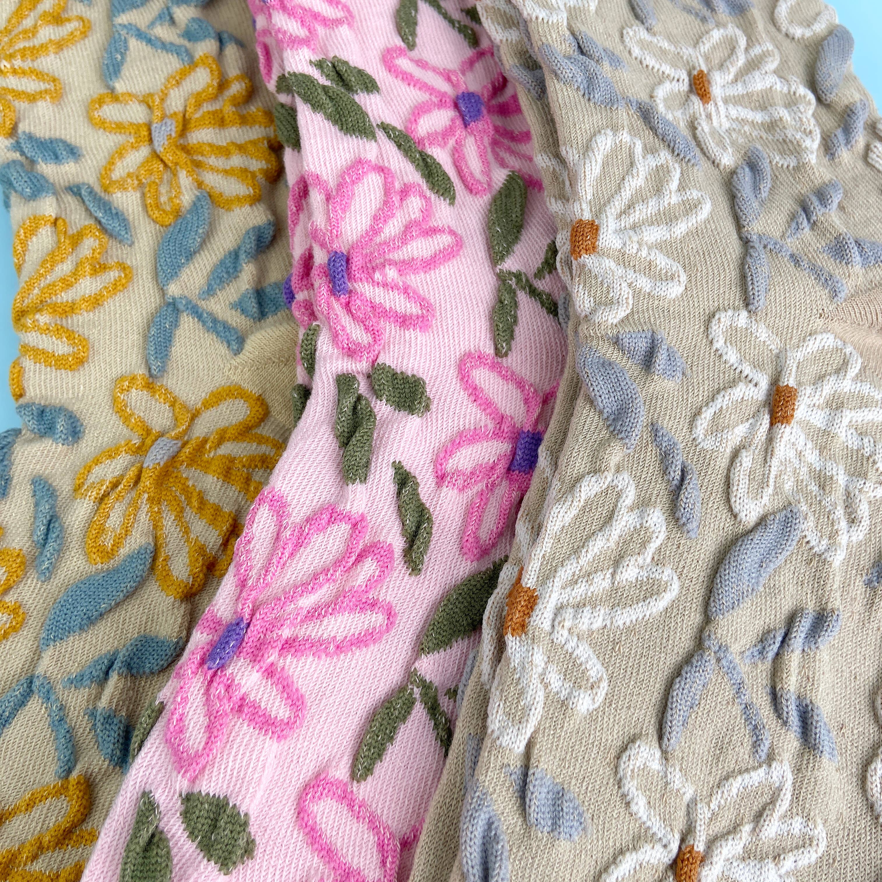 mildstyles - Vente Chaussettes – femme - Chaussettes tube à motifs floraux doux3