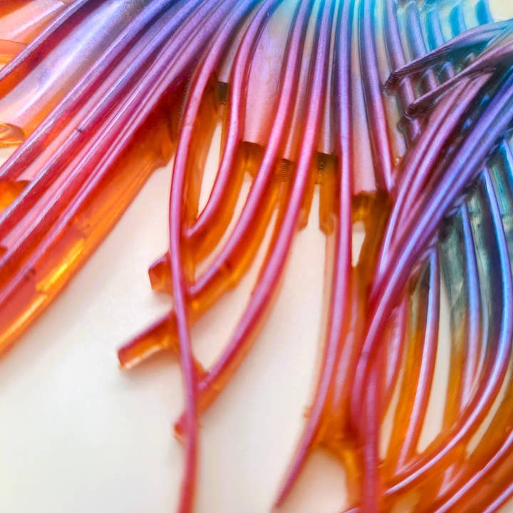 JEMS of the Sea - Wholesale Wall Accent - 6" Resin Betta Fish Wall Art - Holographic Color Shift6