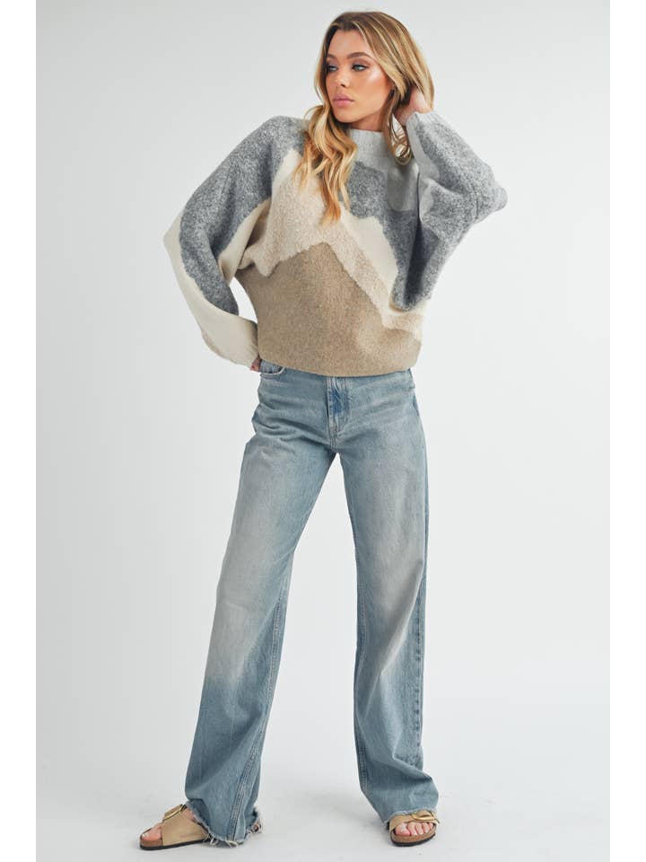 Gray Tan 3181EK Sweater 1 for wholesale on Faire