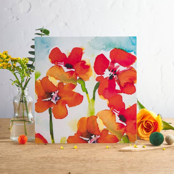 Carte de voeux Capucines pour la vente par Diana Fegredo Studio