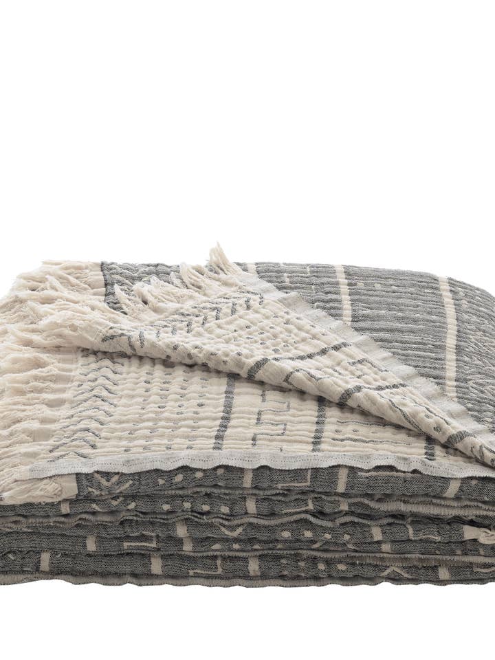 Aegean Concept - Wholesale Bedding blanket – Kids & Baby - 100% Organic Cotton Turkish Throw Blanket; 90" x 77" Bedspread Muslin Light Blankets for Bed or Couch | Indoor or Outdoor Cozy Hand Woven5