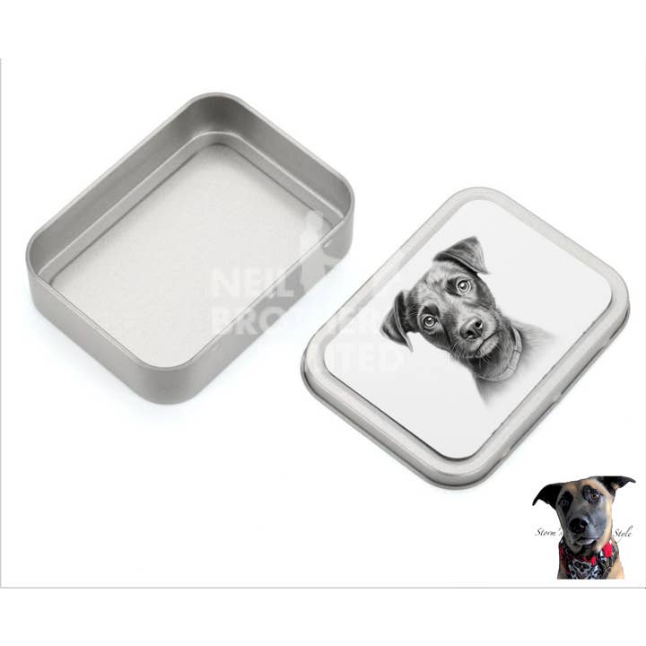 Storms Style - Wholesale Pet Treat Jar - Dog - Black and Grey Small Dog Metal Treat Tin - lots of breeds36