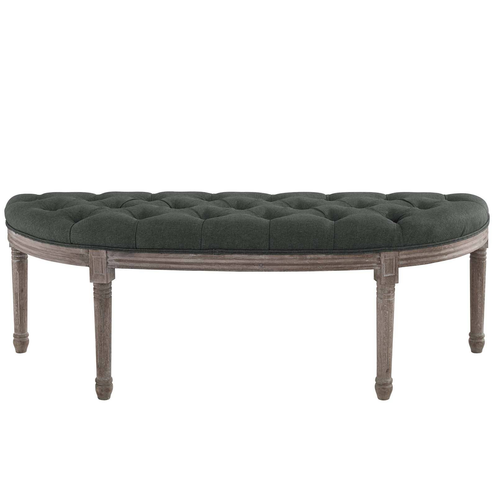 Modway - Wholesale Bench - Esteem Vintage French Upholstered Fabric Semi-Circle Bench14
