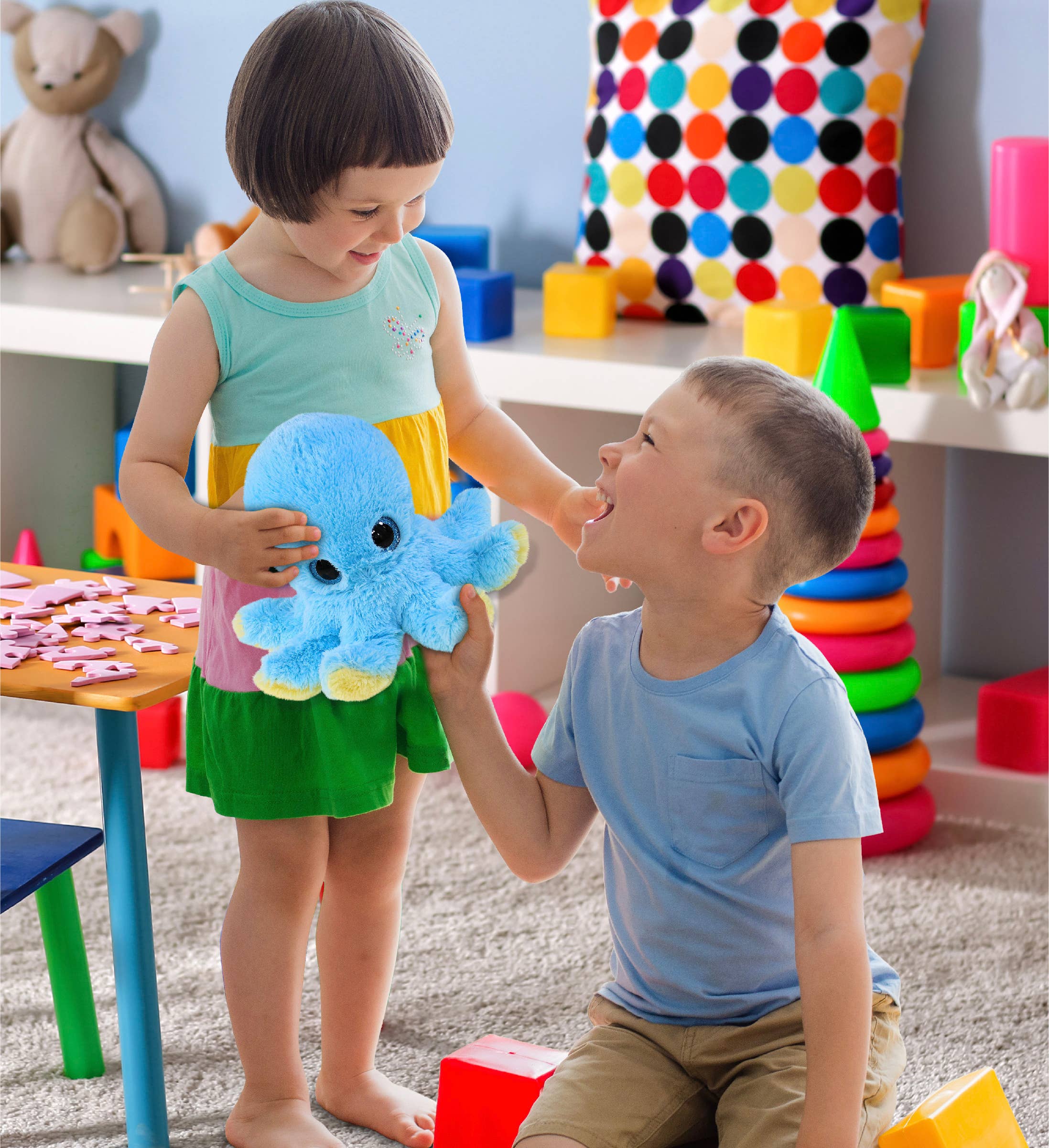 Cota Global – wholesale Fyllda/plyschleksaker - Barn och baby – Stor Ögon Plysch - Bläckfisk Blå5