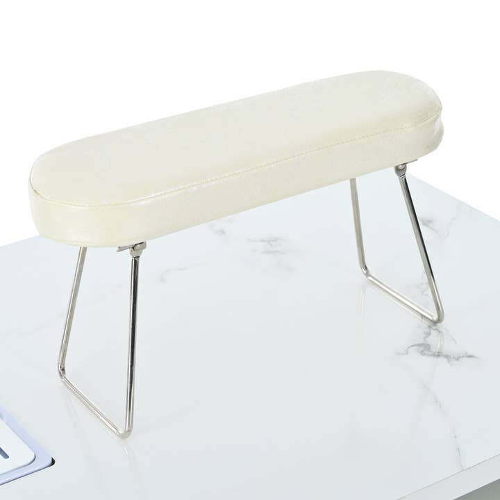 39F Inc. - Wholesale Side Table - White Marble Nail Table with Vent, Storage, and Wheels9