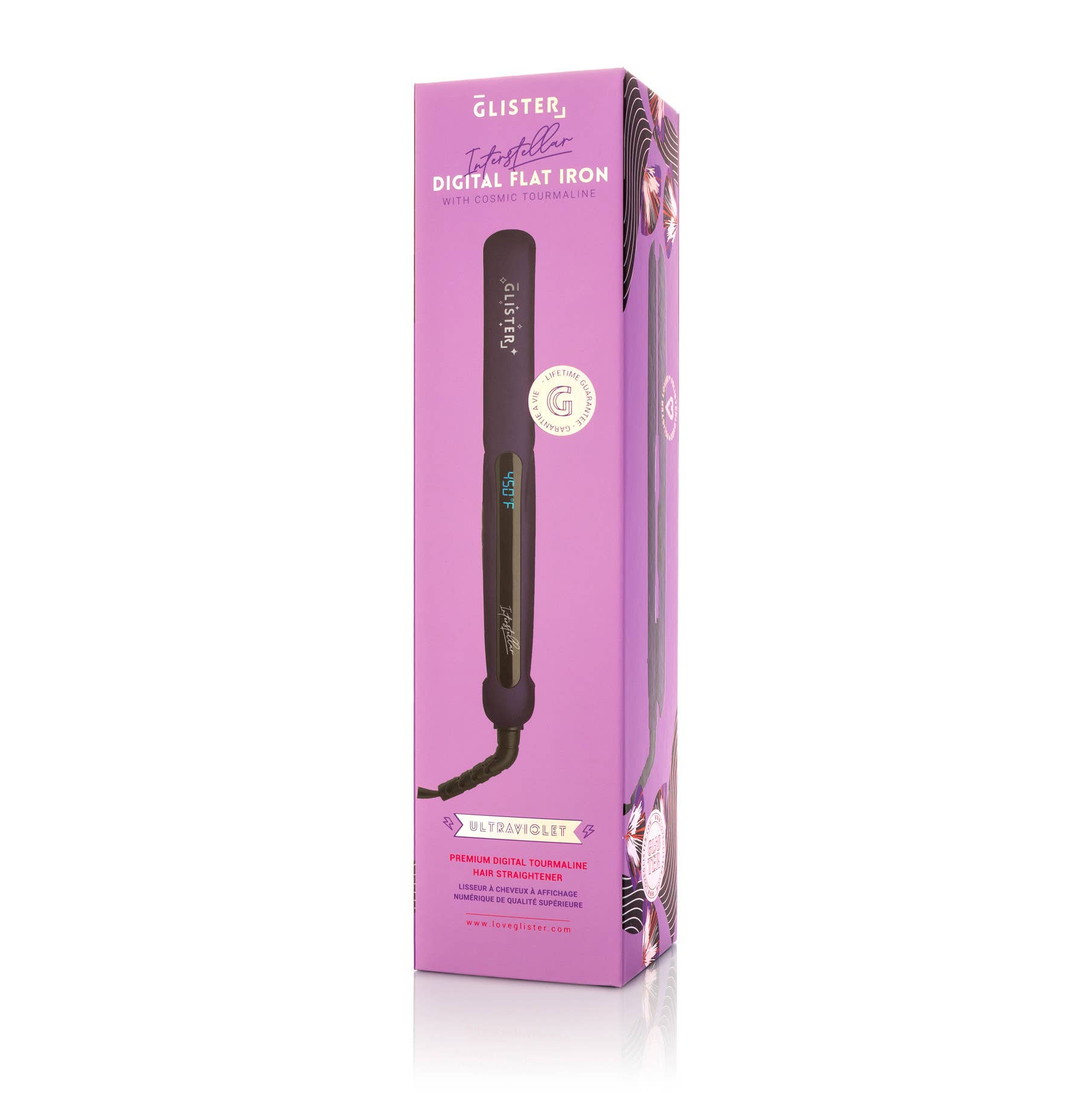 Glister - Wholesale Straightener/Flat Iron - Glister 1.25" Digital Tourmaline Flat Iron Purple w/ Display32
