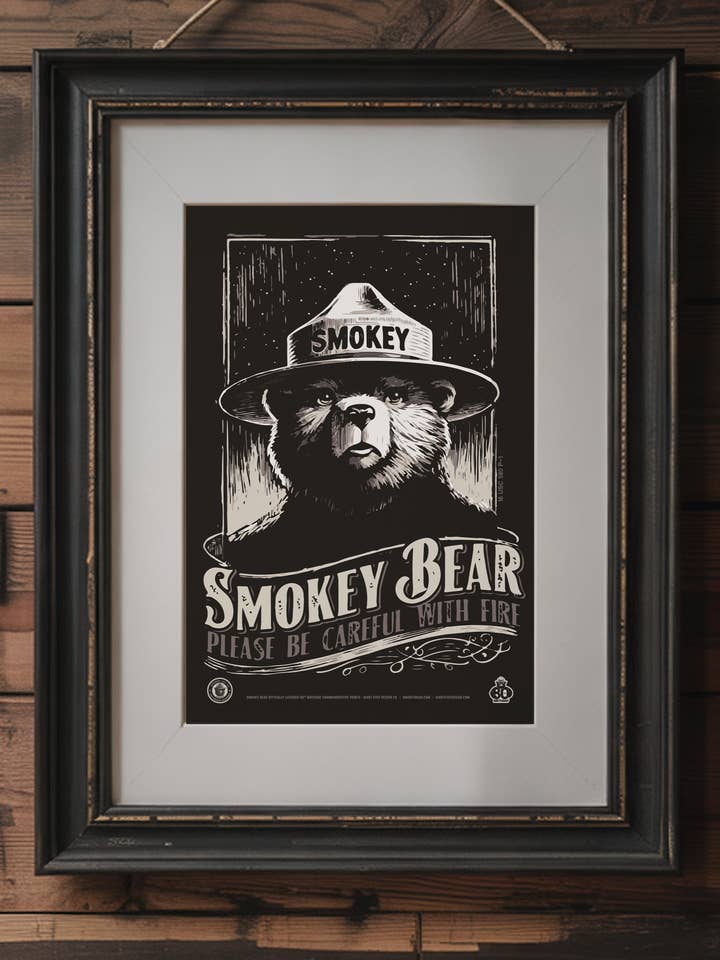 Smokey Bear Prevent Wildfires WPA Style Retro Art Print for wholesale by Giant Step Design Co.