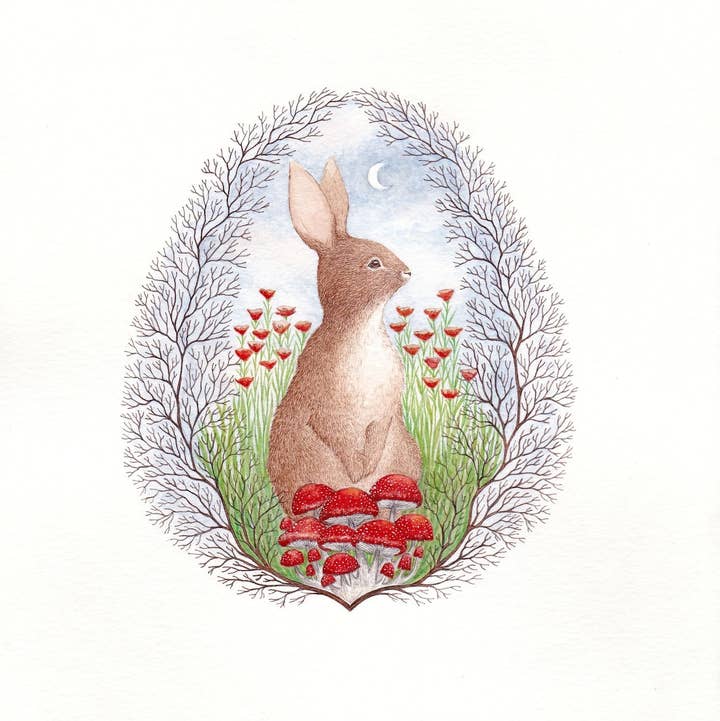 Little Bear Illustration - Wholesale Art Print - Dusk in the Meadow Fine Art Print