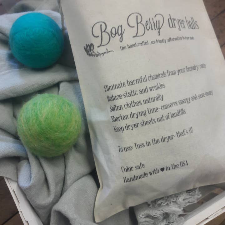 Bog Berry Dryer Balls - Wholesale Dryer Balls - Trees and Seas - Set of 6 Wool Dryer Balls zero waste11