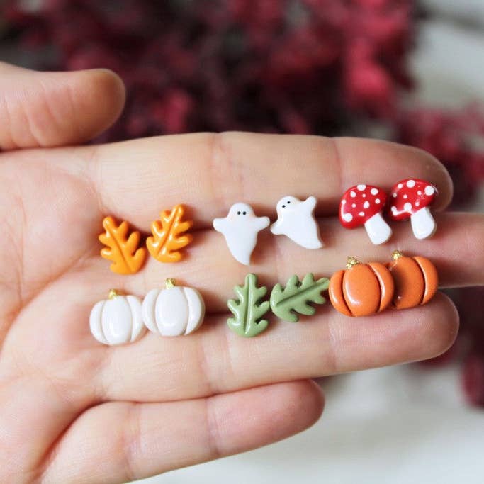 Tiny Stud Earrings, Polymer Clay Earrings, Earring Stud Pack for wholesale by Studio Niani