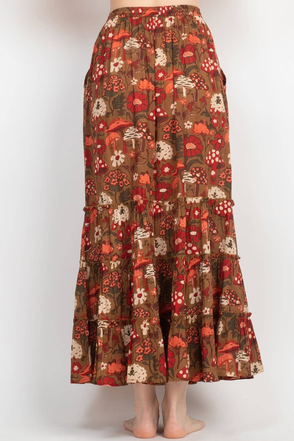 Lakhays Collection Inc. - Wholesale Skirt - Women's - Mushroom Print Maxi Skirt5
