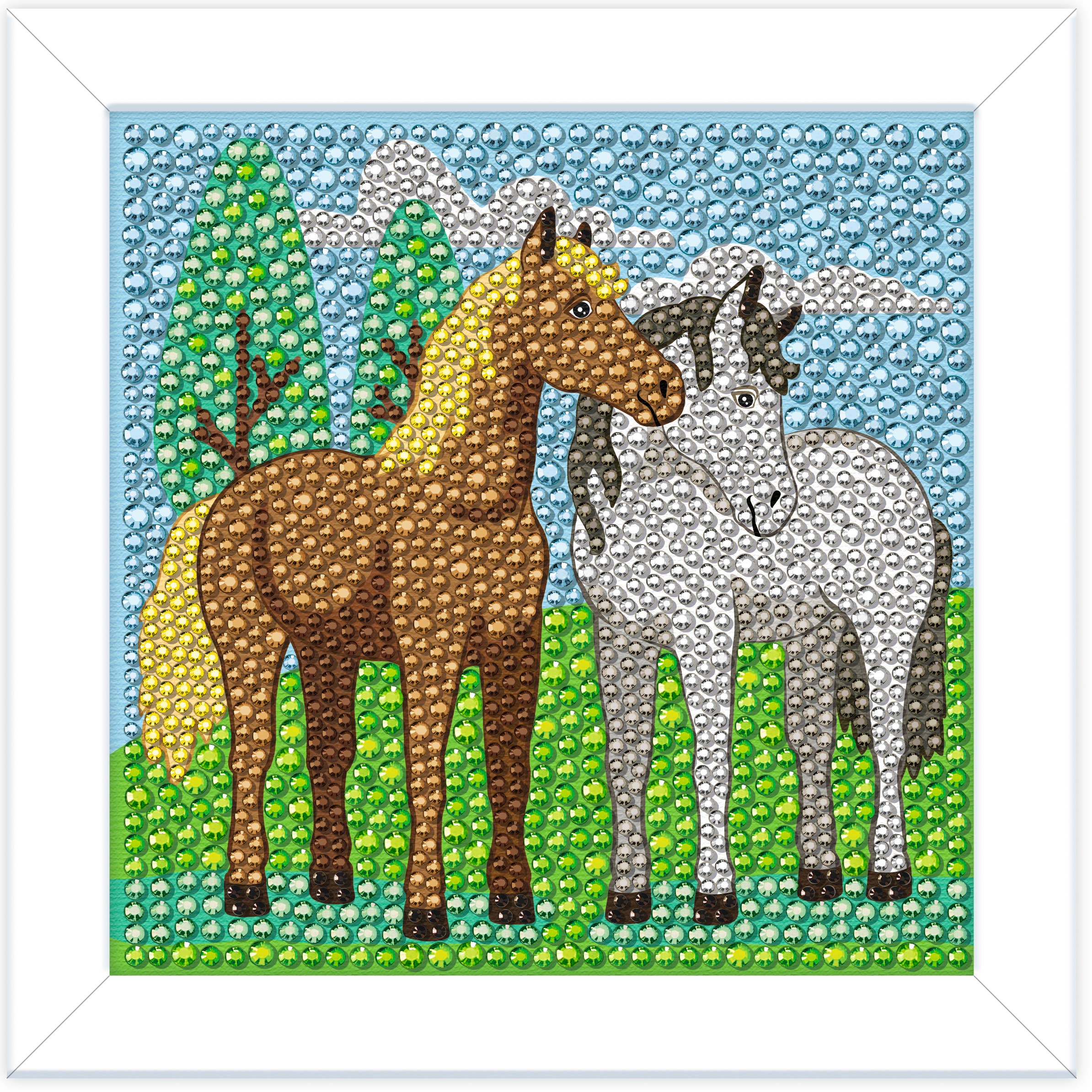 URSUS® / Buntpapierfabrik Ludwig Bähr GmbH & Co. KG - Wholesale DIY Craft Kit - Diamond Painting Picture Frame “Horses”1
