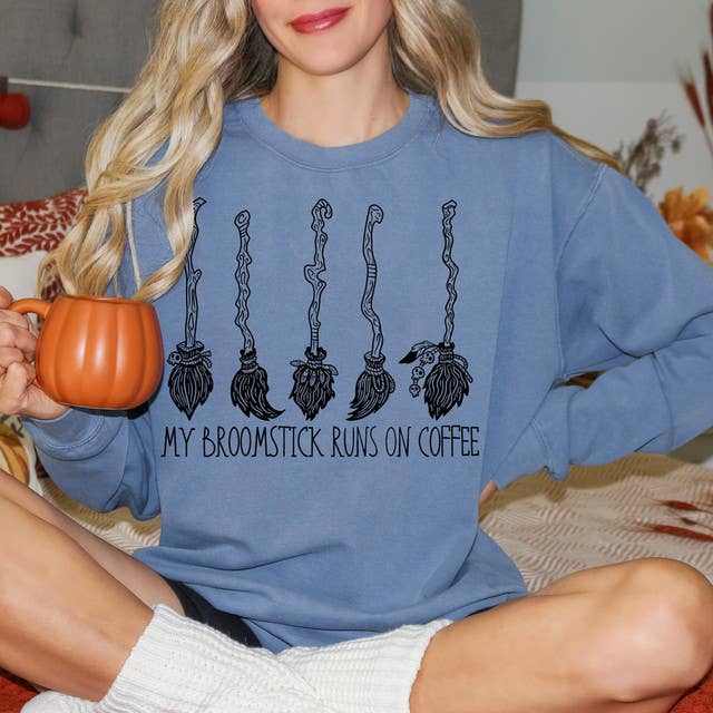 Mein Besenstiel läuft mit Kaffee DTF Heat Transfer für den Großhandel von Trendy Transfers